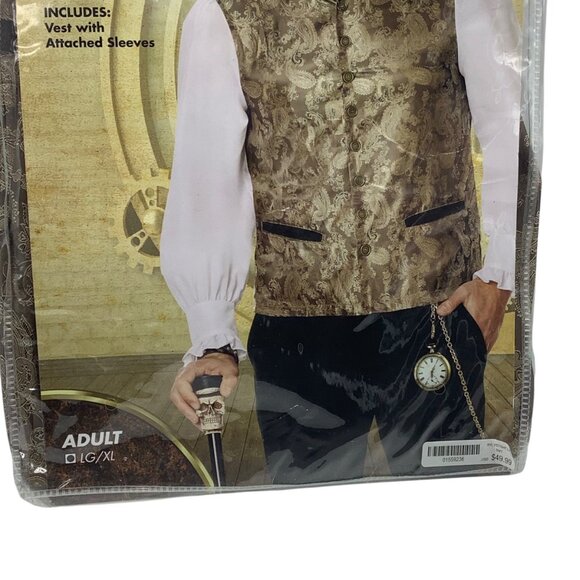 Steampunk Vest Costume With Attached Sleeves Adult L/XL Spirit Halloween NWT NEW - Picture 3 of 6